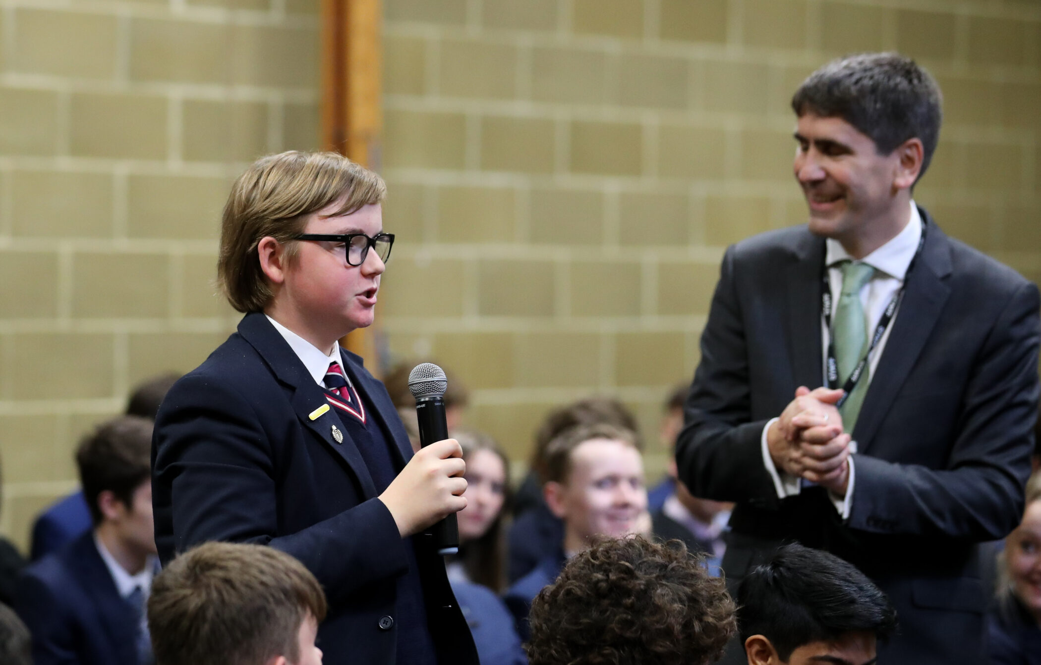 Pupil asks question in question time debate November 2019